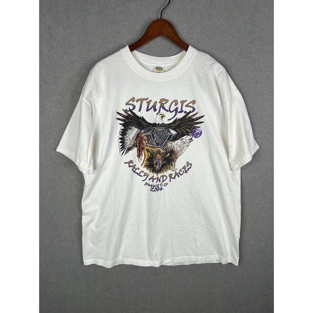 Y2K Sturgis Biker Native American T-Shirt Size‎ Large